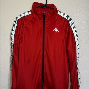 Kappa Men's Red and White Track Jacket